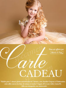 Anniversaire enfant à Châteaudun : carte cadeau séance photo princesse